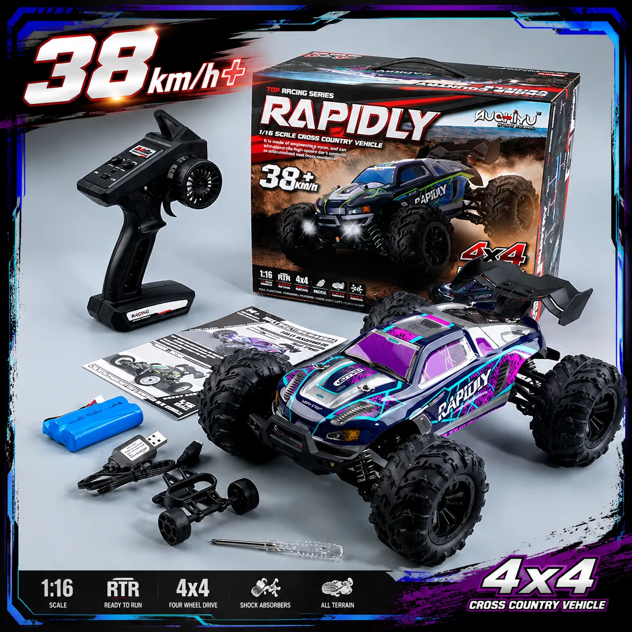 Scy-16101 4wd Remote Control Car Off Road 4x4 Rc Car High Speed Buggy Truck Super Brushless 38km/H Fast Drift Racing Toy Gift