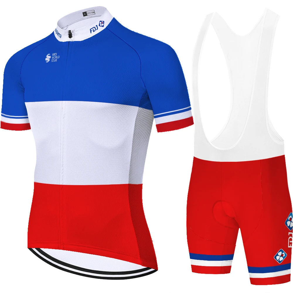 Short sleeve FDJ cycling jersey 2024 bretele ciclismo masculino fietskleding heren tenue cyclisme homme mtb bekleidung herren