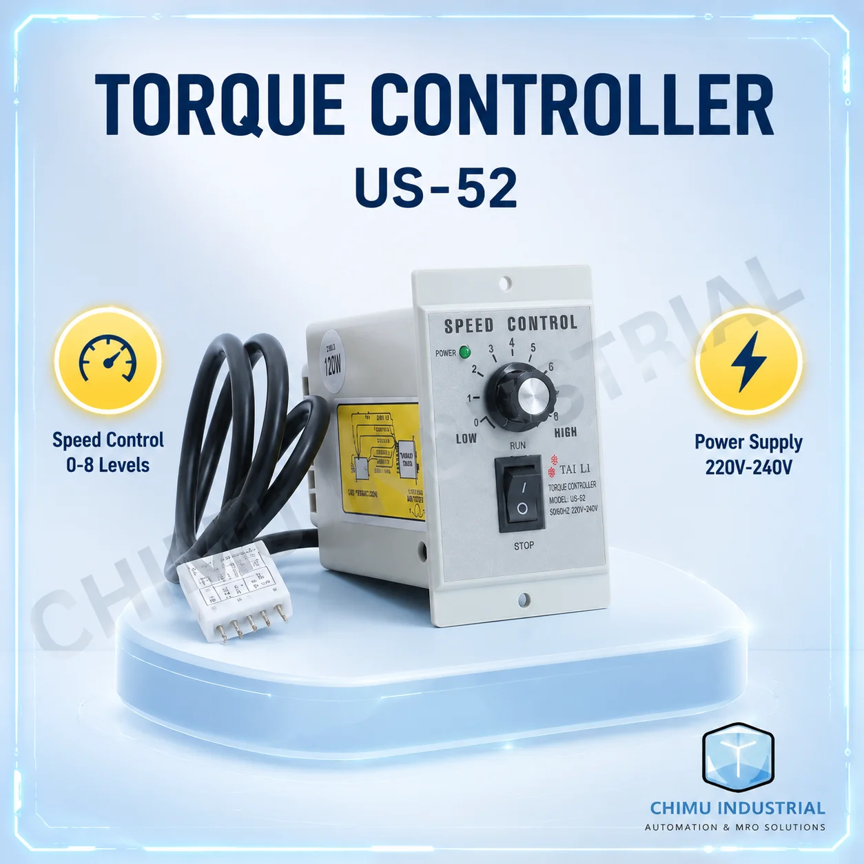 【CHIMU INDUSTRIAL】 for US-52 AC Motor Speed Controller 110V 220V 200W Governor for Reversible Motor