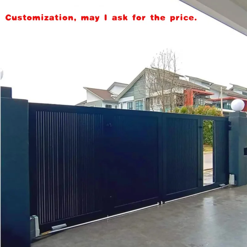 

custom.All-Black Advanced Safety Features Stainless Steel Folding Garden Gate Protective Fence Hotels School Exteri