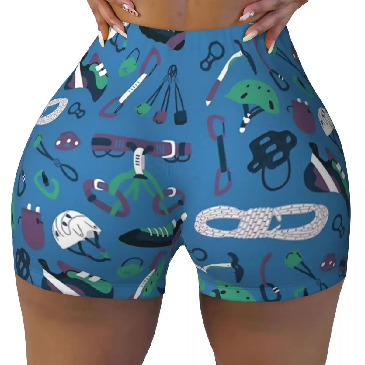 Custom Rock Climb Women Gym Workout Running Shorts Athletic Volleyball Biker Yoga Shorts