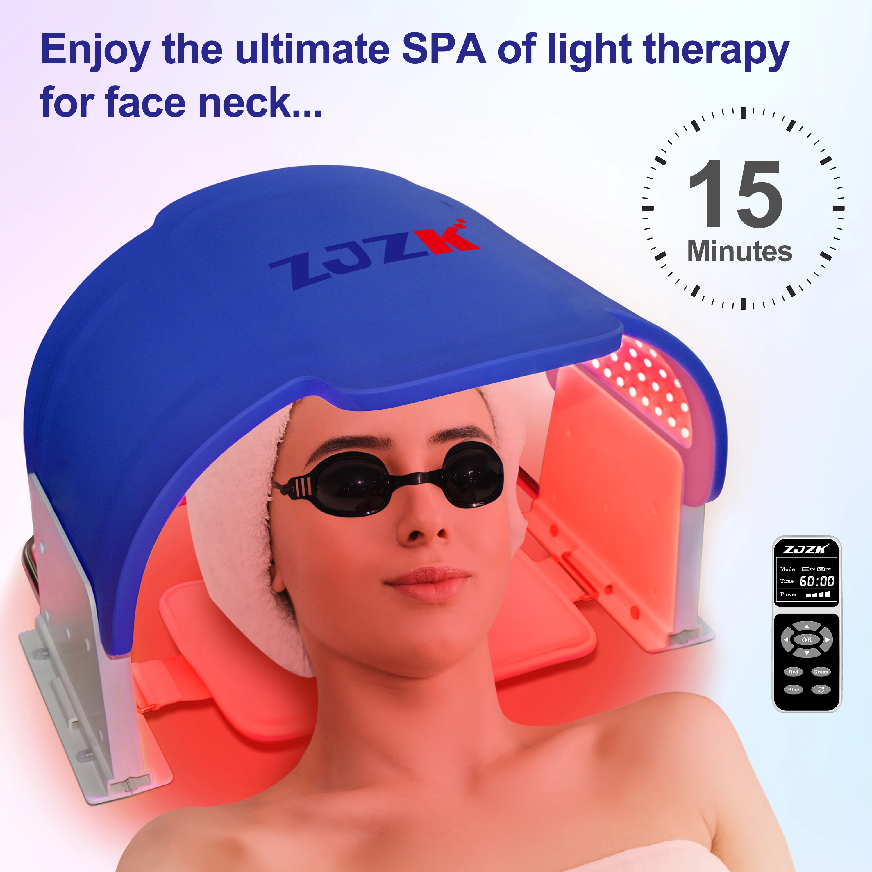 ZJZK terapia della luce di grado medico Led Beauty Face 660nm 850nm 940nm maschere maschera infrarossa luce per la riparazione del viso pelle danneggiata