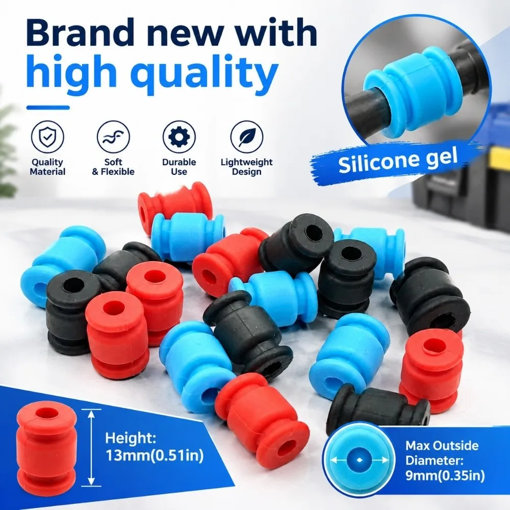 20PCS 13x9x3.5mm Anti-vibration Rubber Shock 3 Colors Stability Reduce Noise Absorber ball Silicone gel