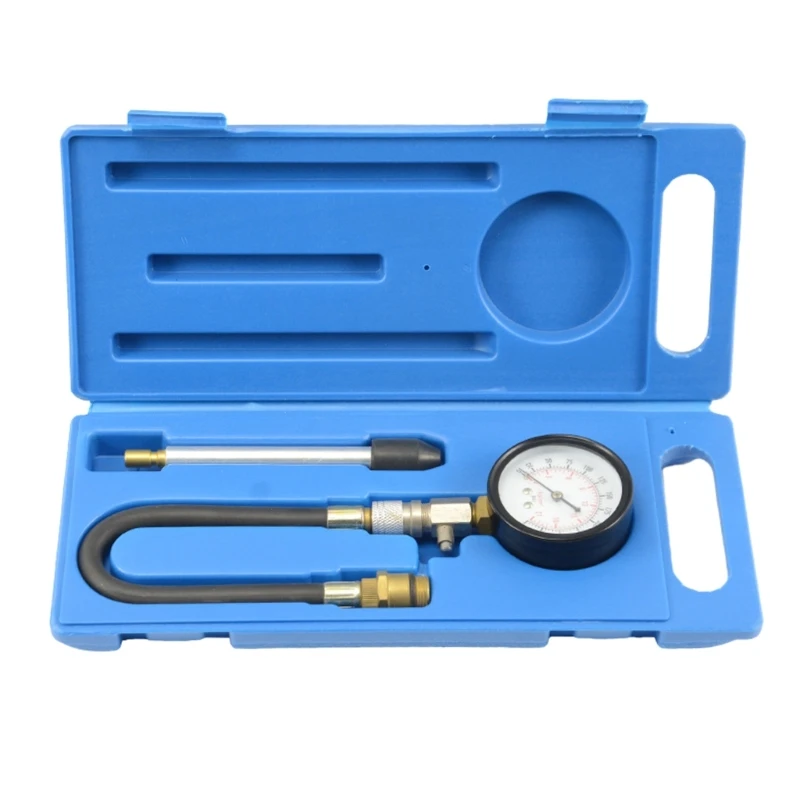 Q39F Compression Tester Gauge Set, Compression Tester Automobile Engine Compression Tester with Hose,M14 Adapter