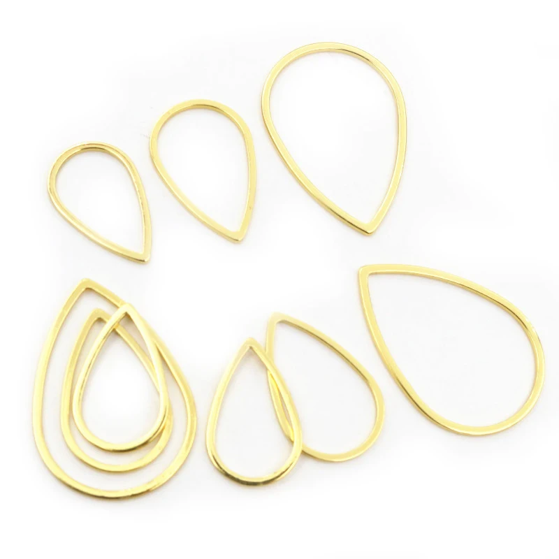 20 sztuk/partia 13 26 32mm ze stali nierdzewnej pozłacane kropla wody zamkniętej ramy wypadania pierścionki dla DIY kolczyk biżuteria zadatki ustalenia — zdjęcie 7