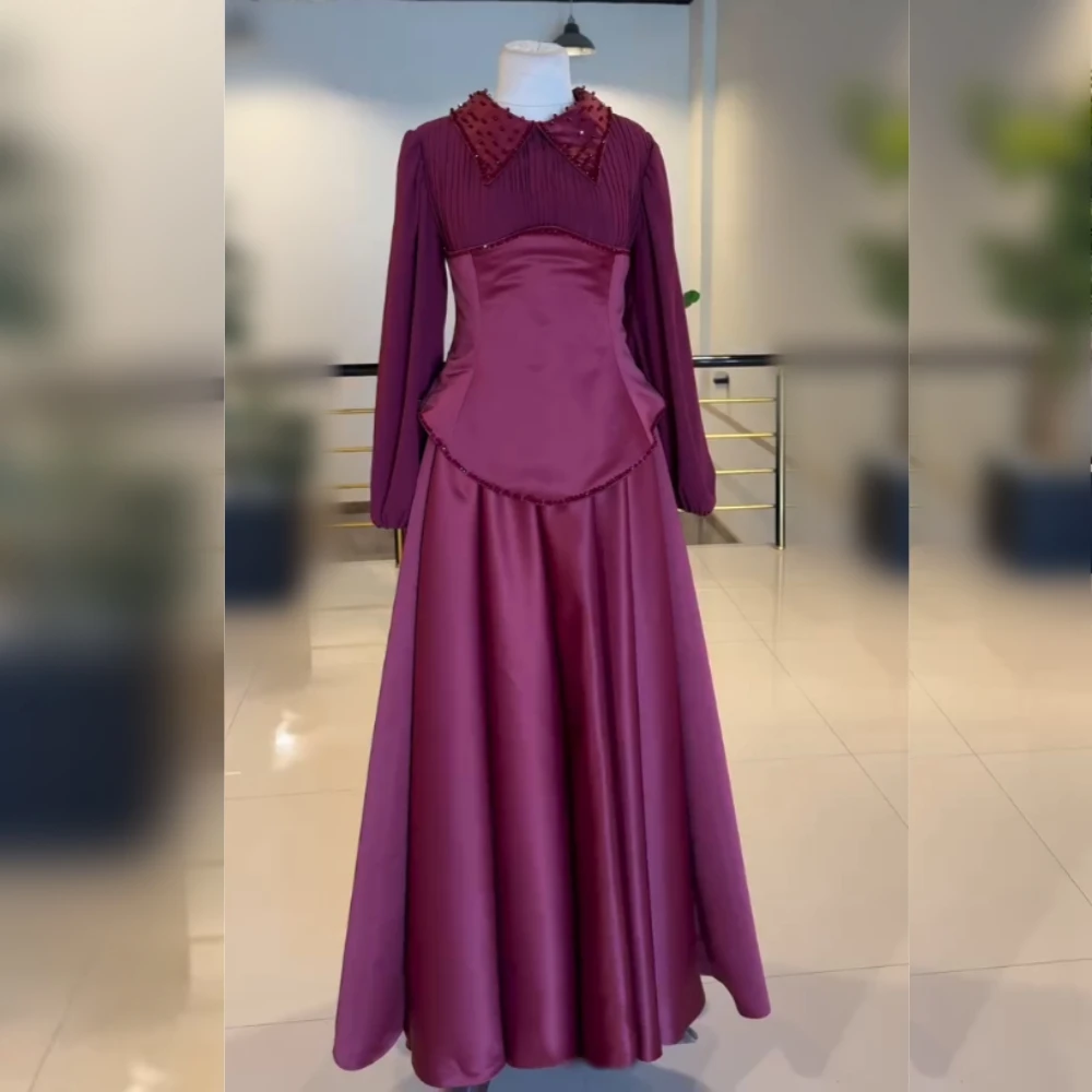 

Индивидуальные вечерние плиссированные классические длинные платья трапециевидной формы с бисером, элегантные вечерние свадебные платья на заказ, высокое качество