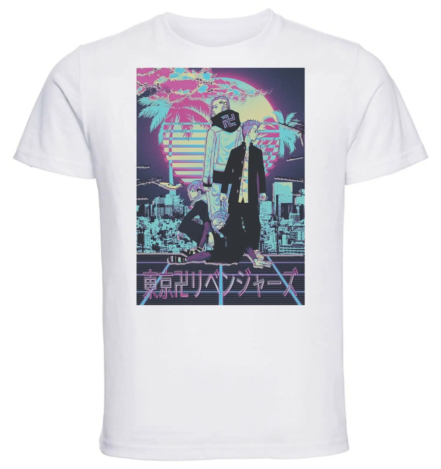 

White T-Shirt - White Jersey - Vaporwave Tokyo Revengers - Characters- Unisex clothing