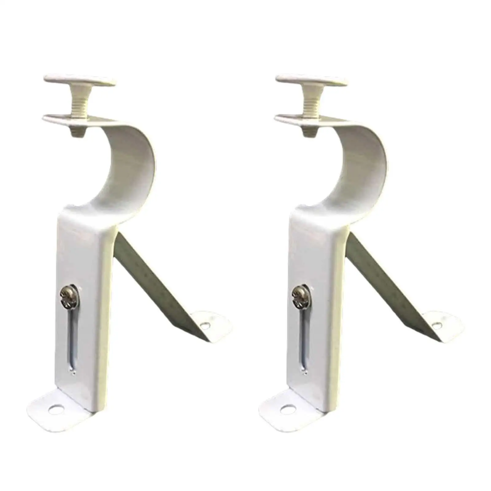 2 Pieces Curtain Rod Brackets Curtain Rod Hook, Easy to Install Durable Metal Single Rod Bracket for 1in to 1.1in Curtain Rod