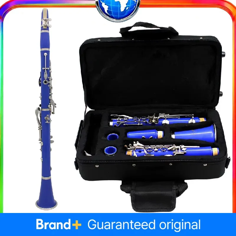 

SLADE Небесно-голубой кларнет 17-клавишный B ♭ Тюнинг с посеребренными клавишами и бакелитом для оркестра Essential