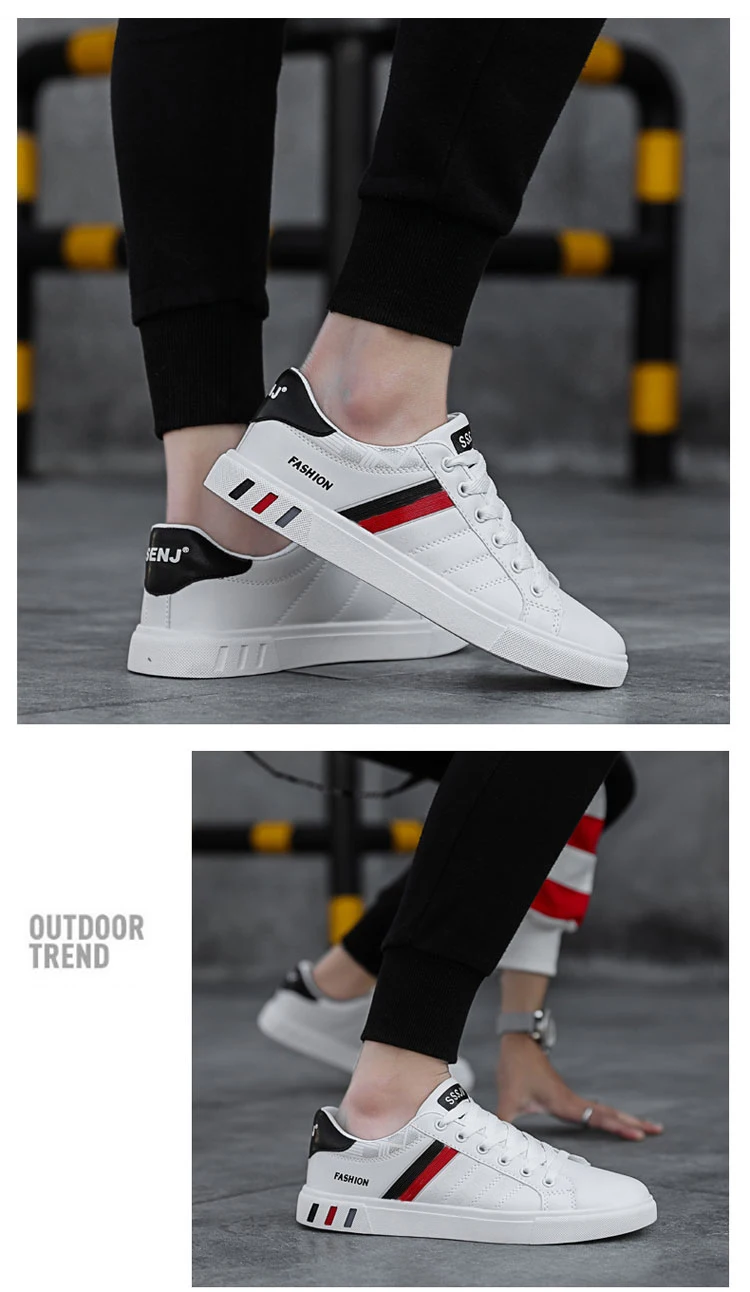 Herren-Herbst-Freizeitsneaker, Skate-Schuhe mit Streifendesign, Bieten Guten Komfort, Atmungsaktiv und Bequem – Detail 8