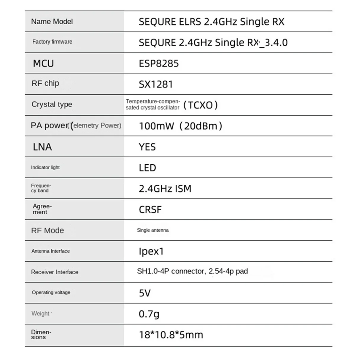 A56G-SEQURE ELRS 2.4 جيجا هرتز واحد RX هوائي واحد استقبال FPV سباق الطائرة بدون طيار ثابت الجناح صغير الحجم لمسافات طويلة معدل تحديث عالي