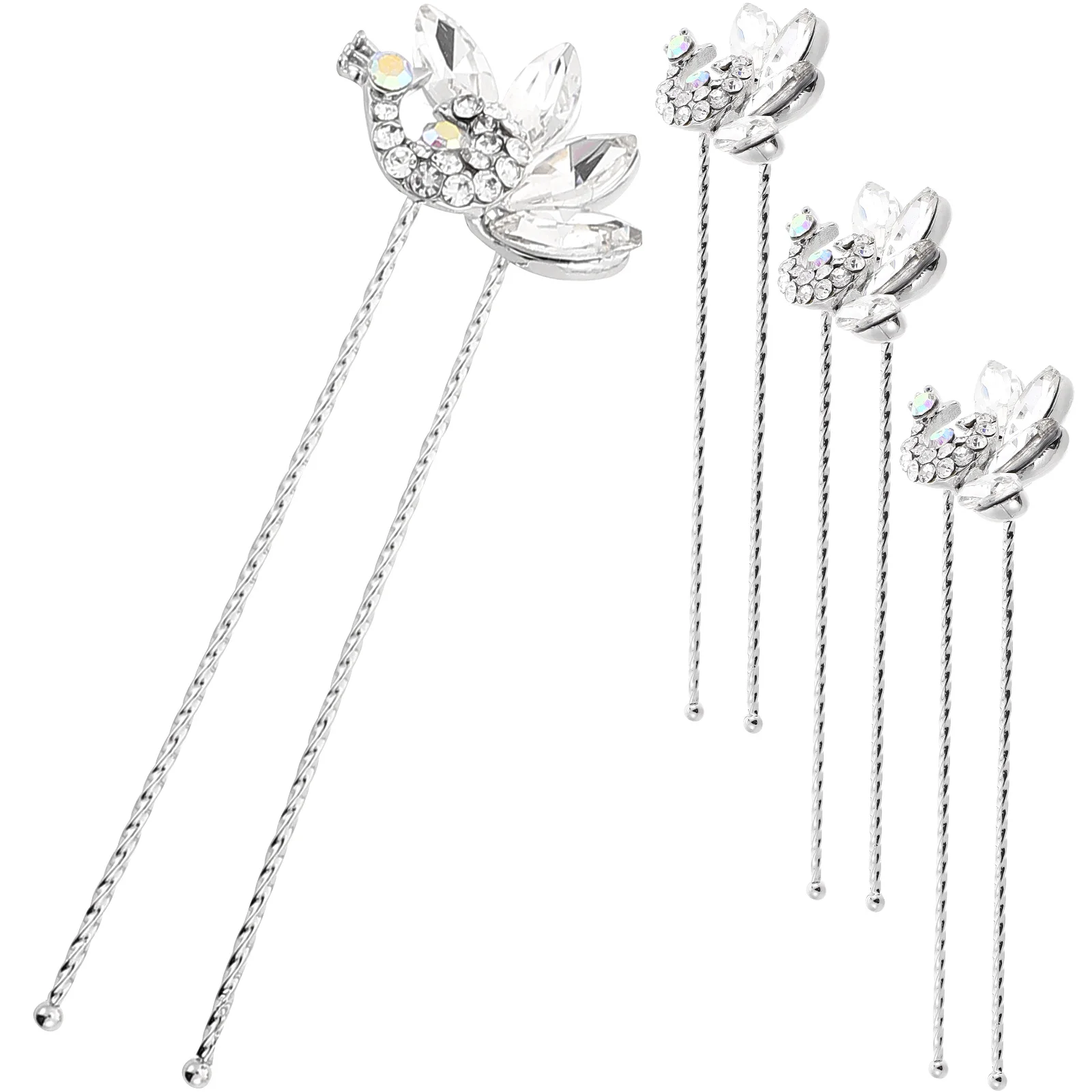 

4pcs Ancient Wedding Hairpins Style Hairpin Set U Shaped Clips Wedding Prom Hair Accessories Bridal Hairpieces