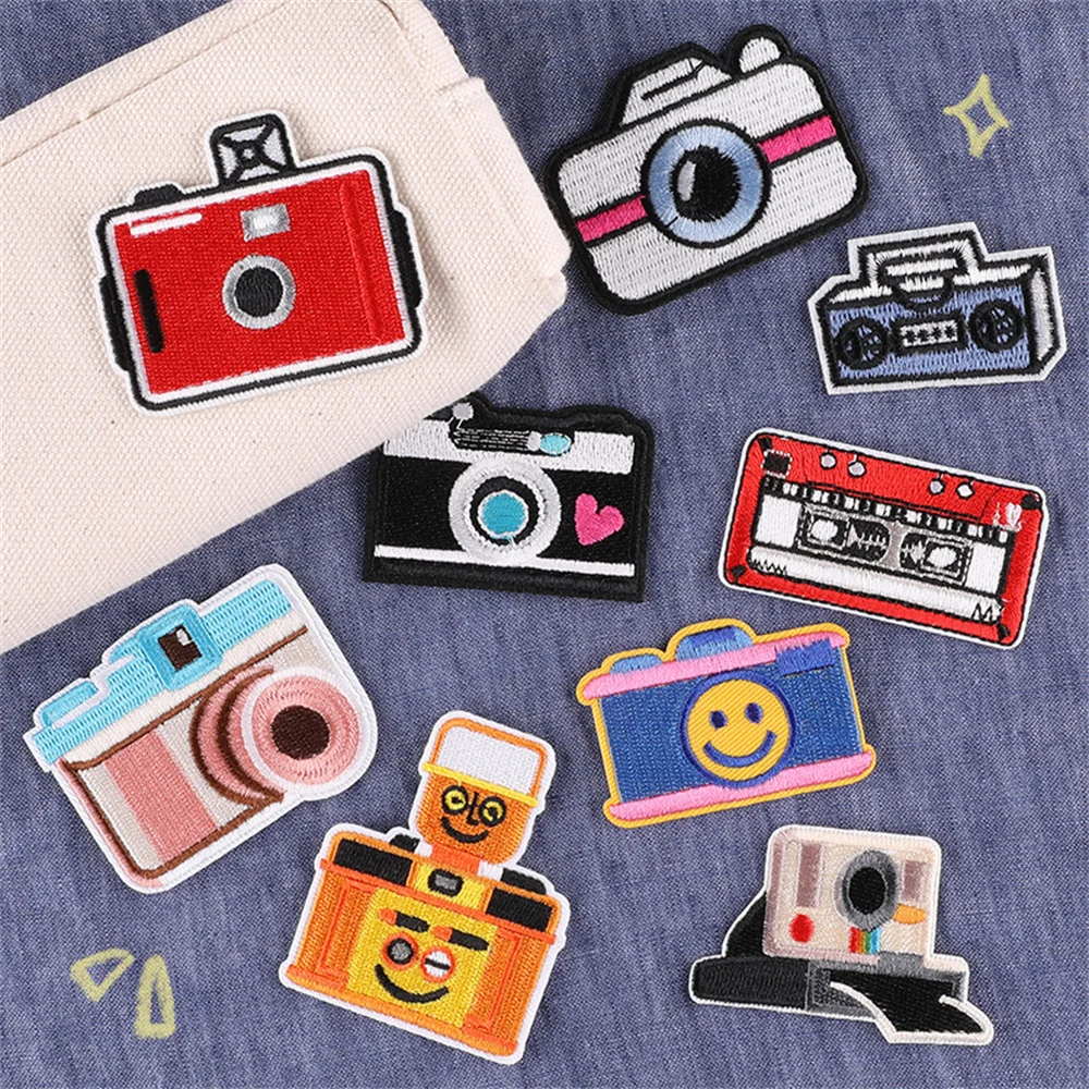 Fun Good Camera Patch Badge Iron On Patches Cartoon Embroidered Patches For Clothing DIY Letter Patch On Clothes Sticker