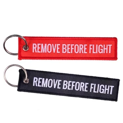 20 Pieces Polyester Keyring Soft Fabric Keychain For Souvenir Gifts Remove Before Flight Key Chain Printed Letter