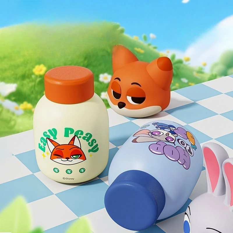 Nowy kubek Disney Zootopia Nick Wilde Judy Hopps leniwiec kreatywny wysokiej jakości nadruk animowany kreskówkowy dla par ze stali nierdzewnej