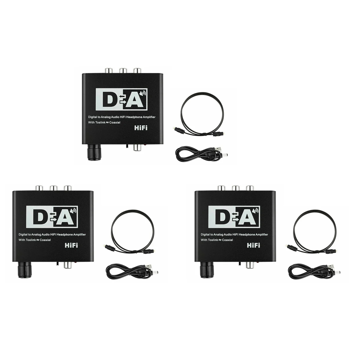 3X 192 كيلو هرتز محول بصري رقمي محوري إلى تناظري RCA 3.5 ملم محول صوت Hifi مع Spdif