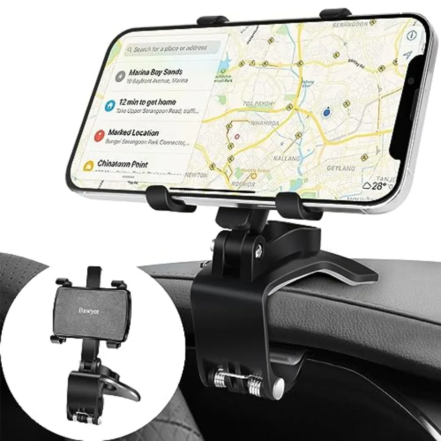

Car Phone Holder Dashboard Phone Mount 360 Degree Rotation Multifunctional Clip Design Car Universal Phone Mount Compatible wit