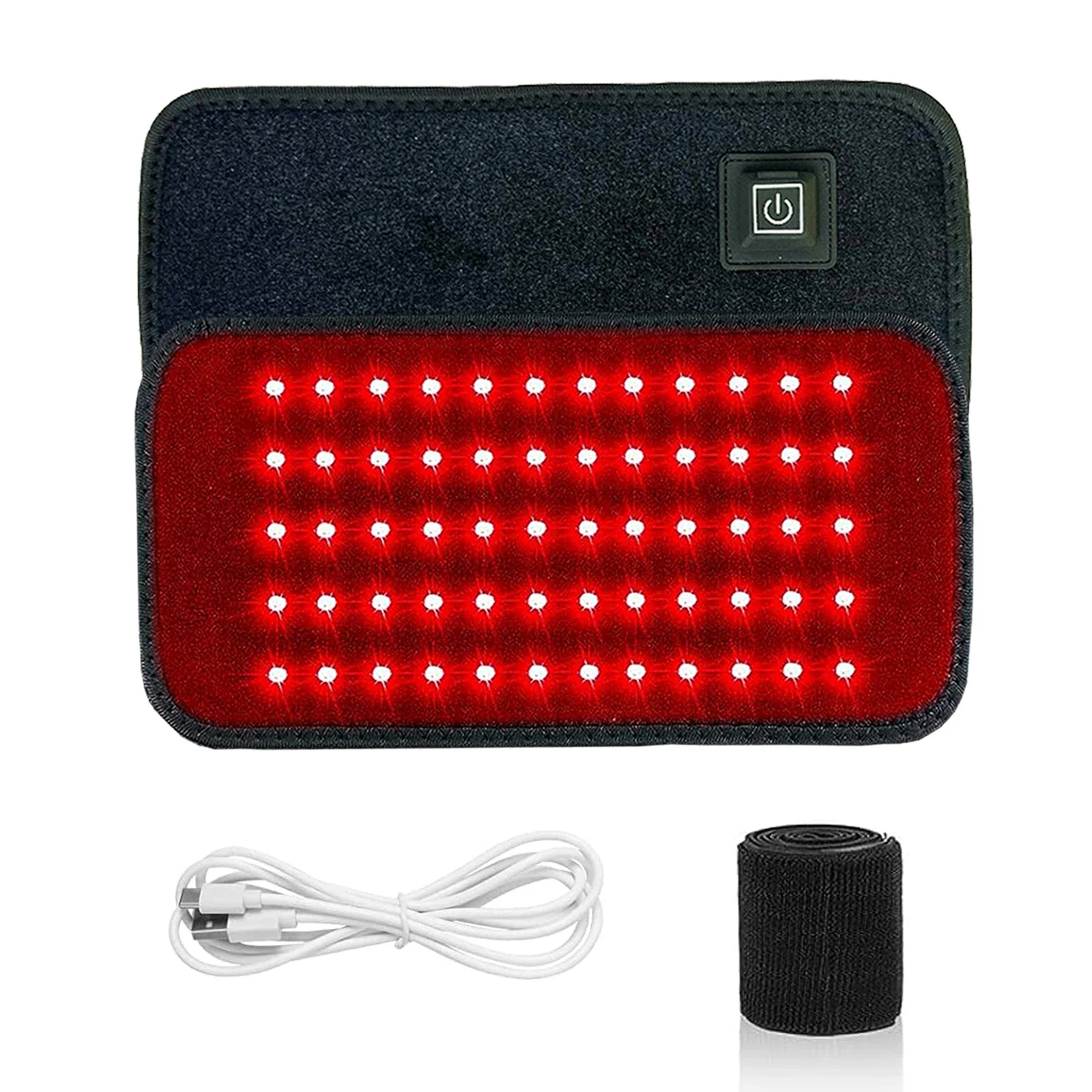 

60 LEDs Red＆Infrared Light Therapy Belt 850nm 660nm Back Burn Fat Wrap Slimming Machine Waist Heat Pad Full Body