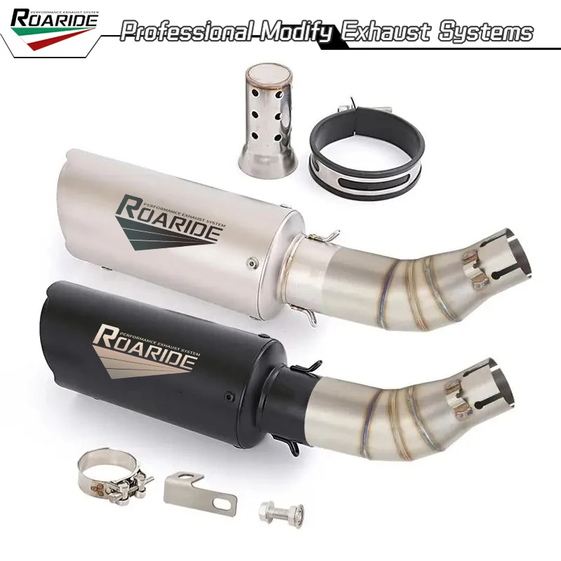 For CFMOTO Papio 125  Papio XO-1 XO-2 2023-2025 Motorcycle Exhaust Muffler Tail Pipe Middle Link Slip On Stainless Steel Escape