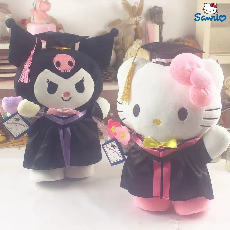 

35 см Kawaii Sanrio хобби My Melody Kuromi Cinnamoroll Hello Kitty Выпускной большой плюшевый Кукла Диван Подушка Детские Рождественские подарки Новинка