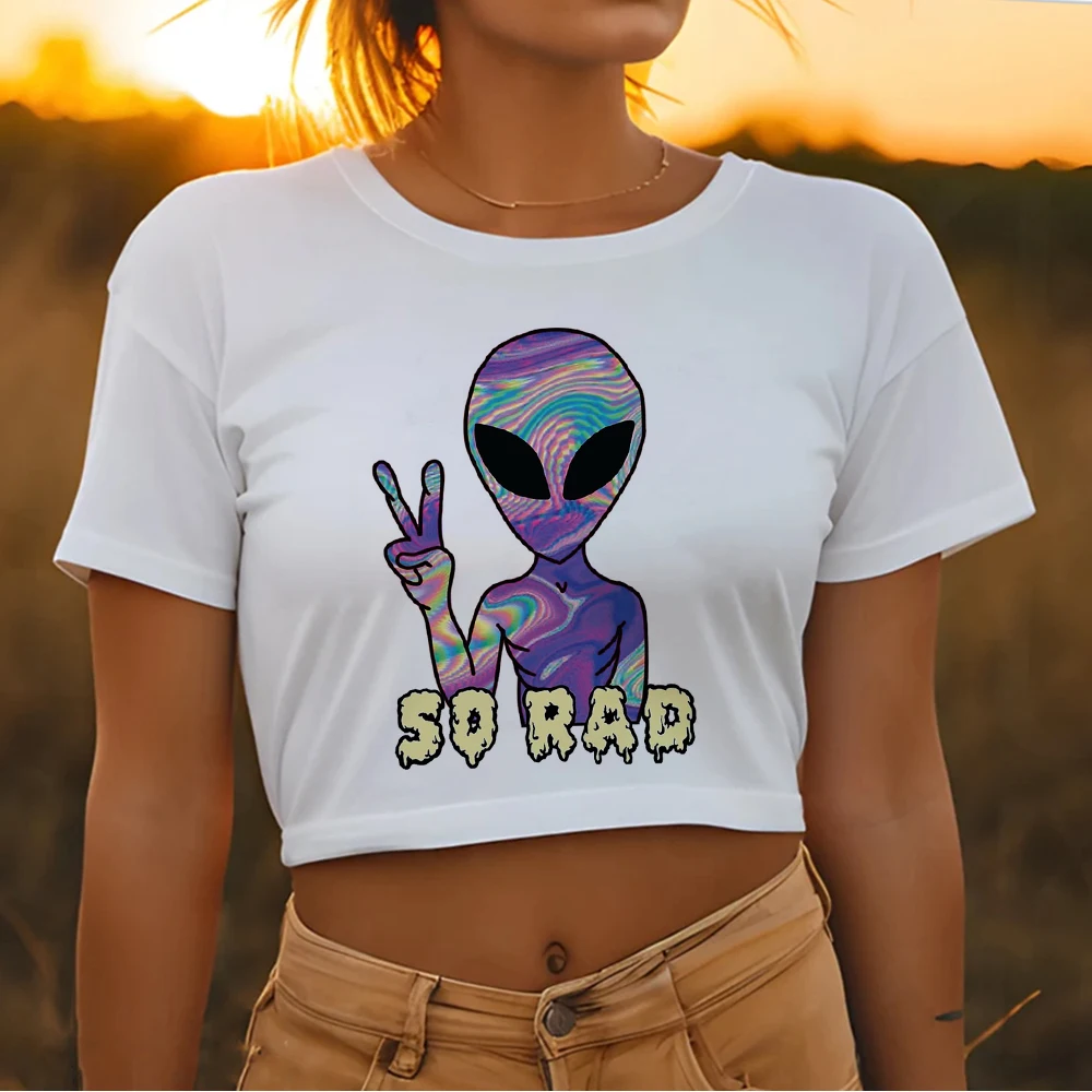 

Psychedelic Alien Magic Tee women anime harajuku designer tshirt girl Japanese 2000s streetwear clothes