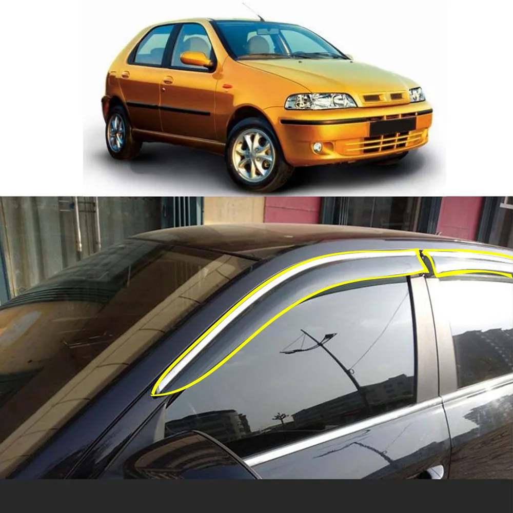 Car Sticker Plastic Window Glass Wind Visor Rain/Sun Guard Vent For FIAT Palio 2000 2001 2002 2003-2006 2007 2008-2012 2013-2018