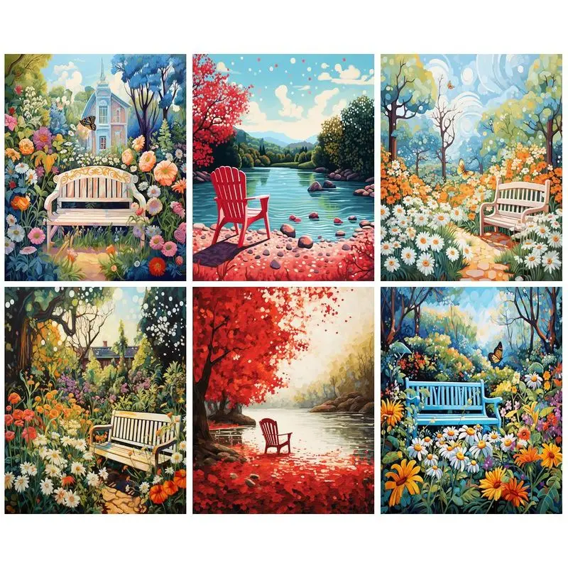 

CHENISTORY Painting By Number Lounge Chair Scenery Drawing On Canvas HandPainted Art Gift DIY Pictures By Number Kits Home Decor