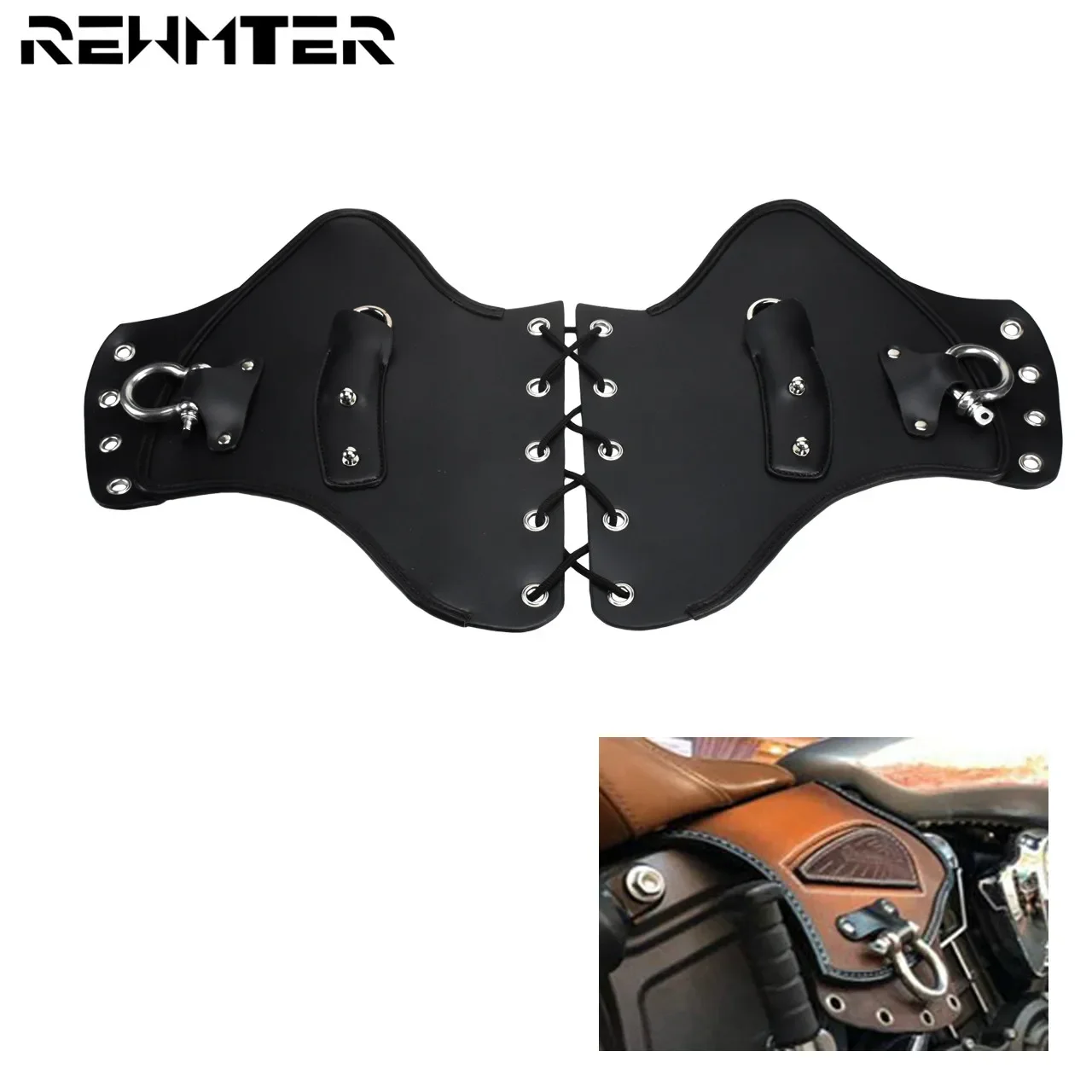 Universal PU Leather Heat Saddle Shield Deflectors Black For Harley Sportster XL48 883 Dyna Softail Touring Road King For Yamaha