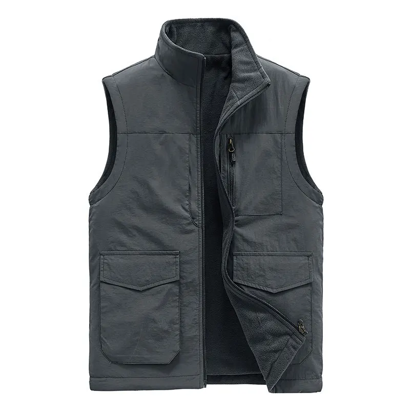 

New Add fleece and thickened waistcoat outdoor quick drying waistcoat for men's autumn and winter tooling photography waistcoat