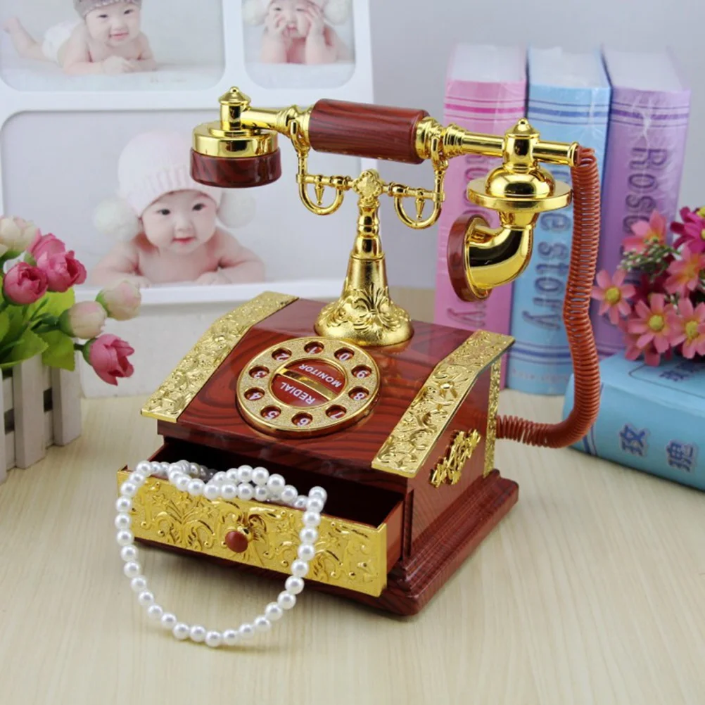 

Music Box Telephone Diy Cartoon Printed Plastic Music Box For Girls Kids Birthday Gift Home Office Decoration Accessories