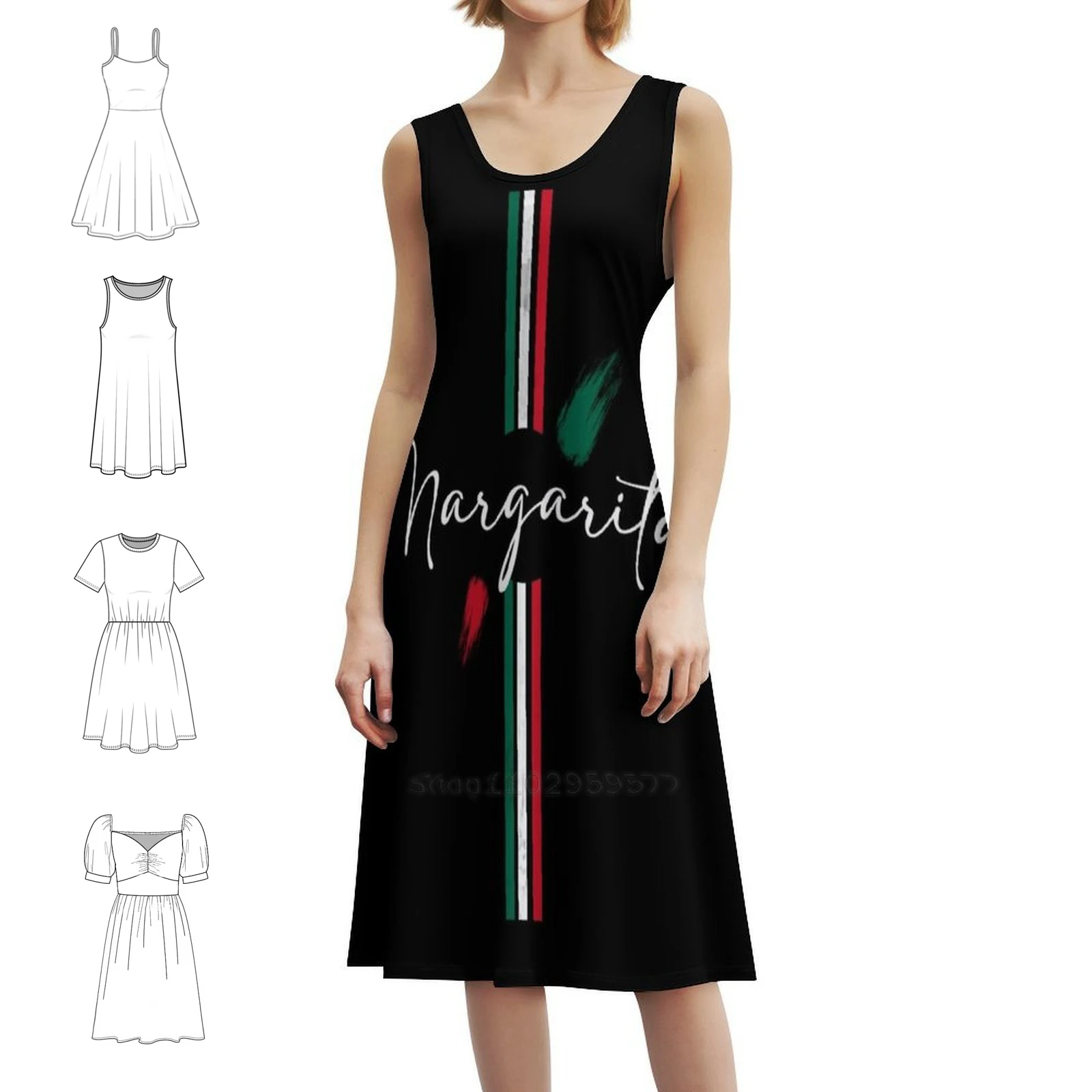 اسم مارغريتا فستان على الطراز الكوري للنساء فستان كاجوال أنيق للحفلات أو الارتداء اليومي اسم مارغريتا مارغريتا رقم الرقم #1