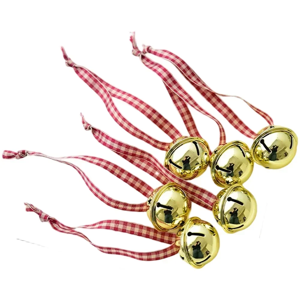 

Six Piece Set of Scottish Bell Ornaments with Iron and Cloth Materials for Hanging on Christmas Trees and Holiday Decor Displays