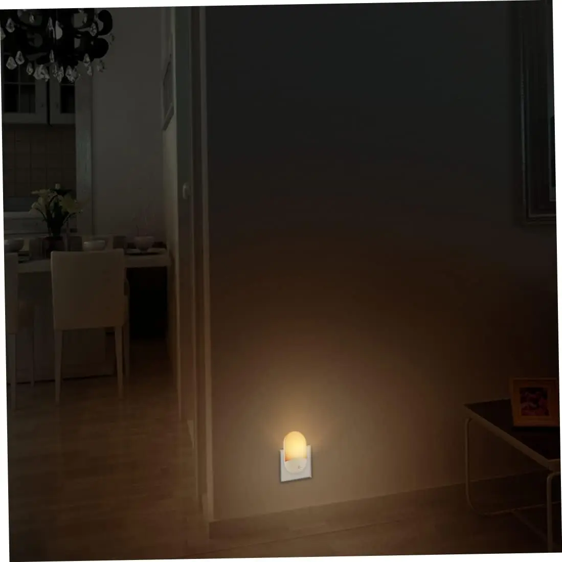Plug in Night Light, Plug in Wall with Dusk to Dawn Sensor 0.5W Warm White RGB Night Light for Kid Bedroom, Bathroom, Stair