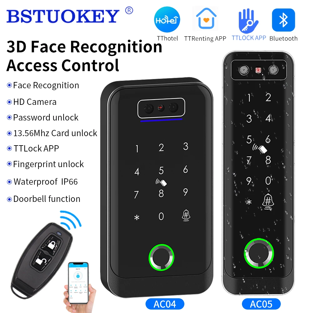 TTLOCK Fingerprint Facial Attendance Machine Password RFID Card Multiple Mobile Phone App Open Biometric Door Lock Time Record