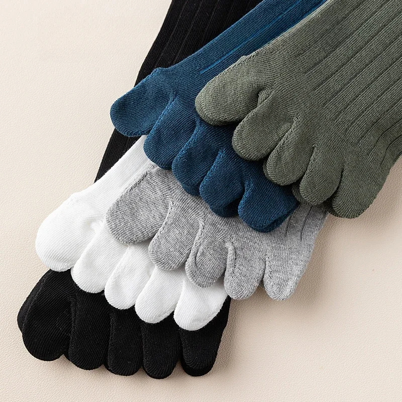 5 Pairs Men Five Finger Socks Spring Summer Thin Toe Socks with Separate Fingers High Quality Cotton Sports Socks