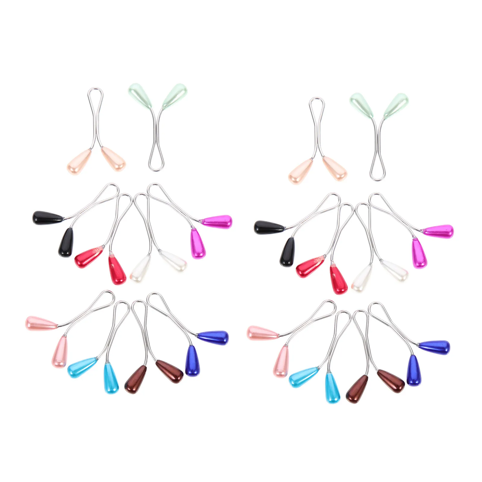 

48Pcs Fashionable Imitation Pearls Embellished Scarf Clips Durable Hijab Pin Eyecatching Charming for Banquets Weddings Business