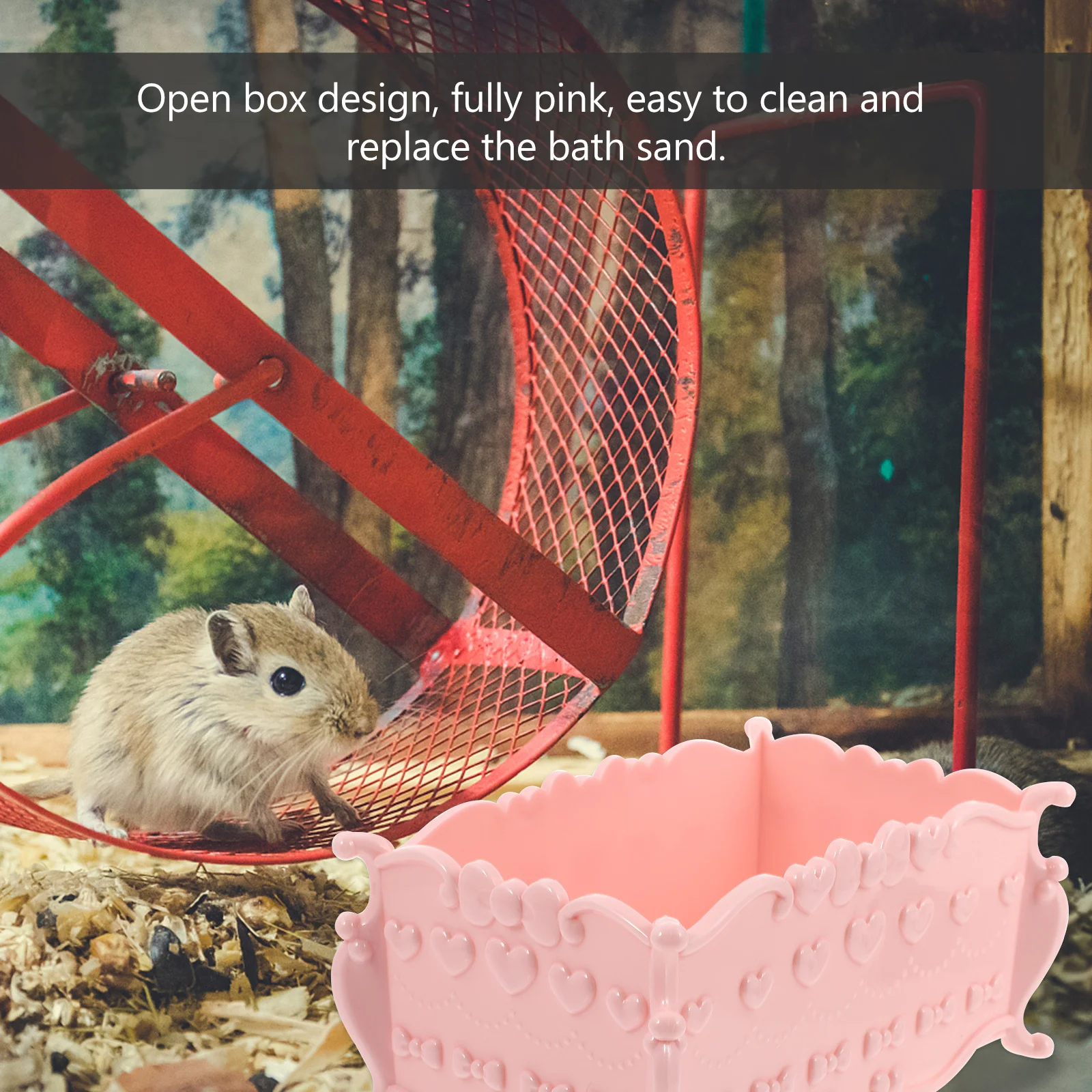 

1Pcs Hamster Bathtub Pink Plastic Durable Non-Slip Hamster Sand Bath Container Pet Supply Bathing Tub Pet Bathtub