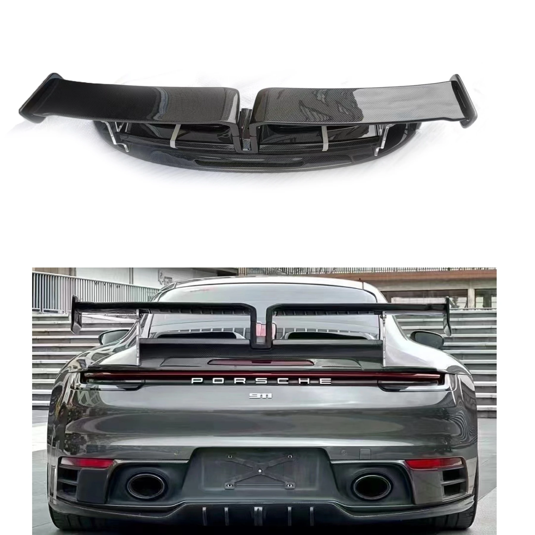 Techart Style Rear Carbon Fiber Rear Spoiler For Porsche 911 992 Carbon Fiber Rear Trunk Spoiler Wing 2021-2023