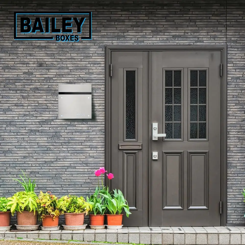 Настенный современный замок для почтовых ящиков из ящиков Bailey Enhance Your Home с Dalton 14,25 дюйма В X 14 дюймов Ш X 5,75 дюйма Г. США