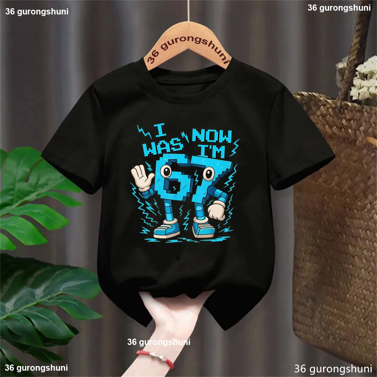 

Italian Brainrot I Was 6 Now I Am 7 67meme Printed T Shirt Girls/Boys 7th Birthday Gift T-Shirt Funny Kids Clothes Summer Shirt