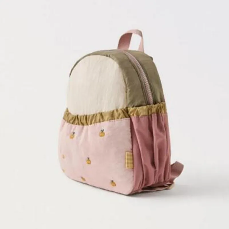 New embroidered children\'s schoolbag Small apple embroidered floral lightweight kids trend backpack  men and women available