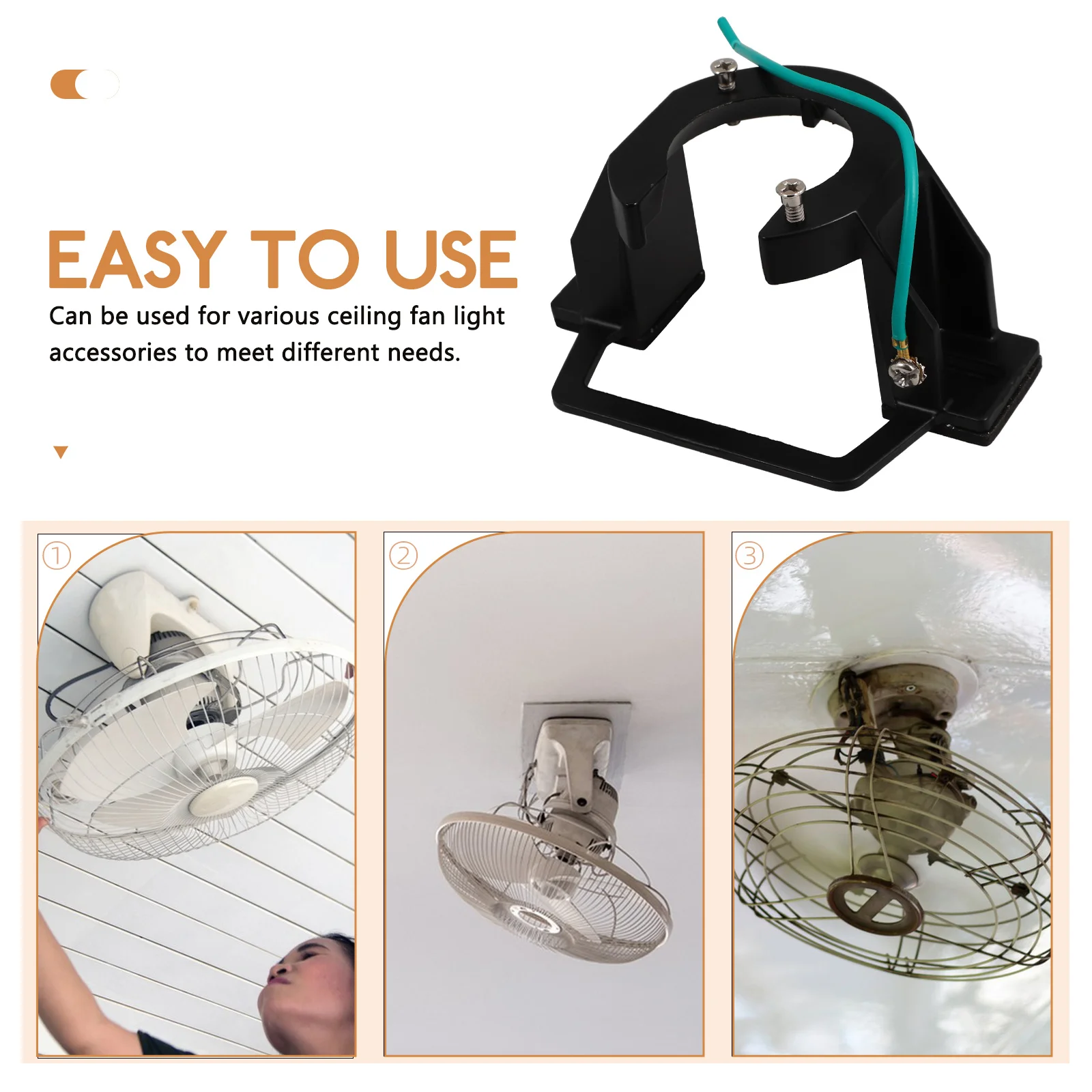 1pc Ceiling Fan Mounting Bracket Hanger Kit Large Adjustable Hardware Iron Easy Install Universal Compatibility Lighting