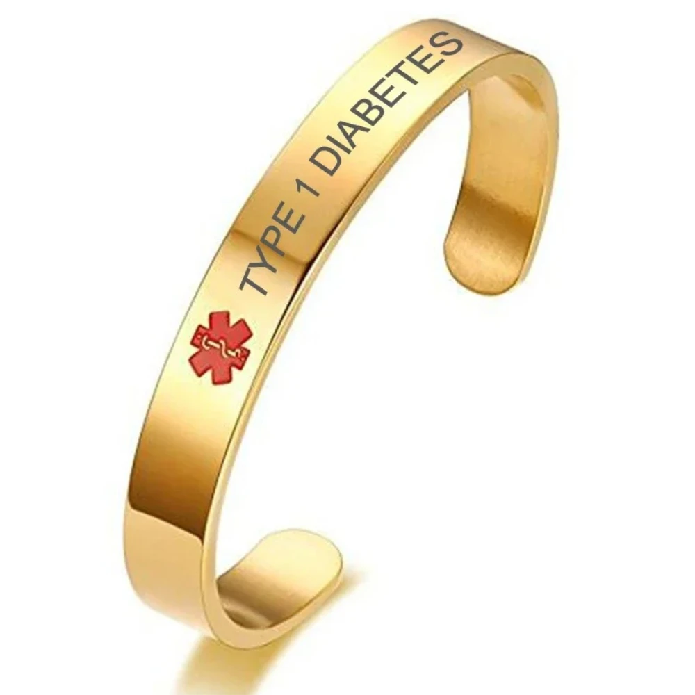 

Бесплатная индивидуальная гравировка, персонализированный медицинский браслет, оповещение о состоянии, ID, манжета из нержавеющей стали, браслет, ювелирное имя