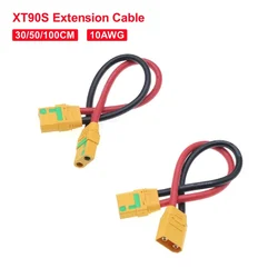 XT90-S Anti-Spark Female to XT90 Male Adapter Charging Extension Cable 10AWG 30CM/50CM/100CM For RC Models Parts