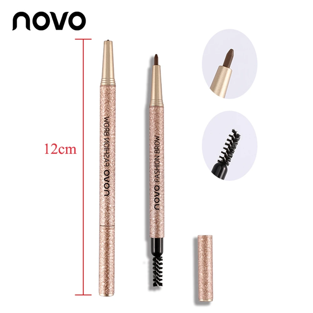 Fashion 4 Colors NOVO Eyebrow Pencil Longlasting Waterproof EyeBrow Template Kit Natural Professional Eye Makeup Tool