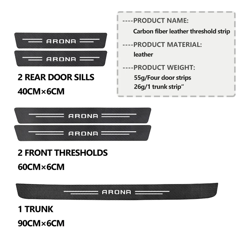 Car Door Carbon Fiber Sill Anti Scratch Protection Strip For Seat Ibiza Leon E-racer Altea Formentor FR Racing Arona view 5