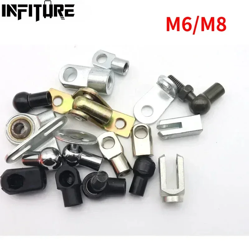 2Pcs Universal M6/M8 Female/Male Thread Car Gas Spring Lift Supports Damper Replacement Fixed End Fitting Connectors Accessories