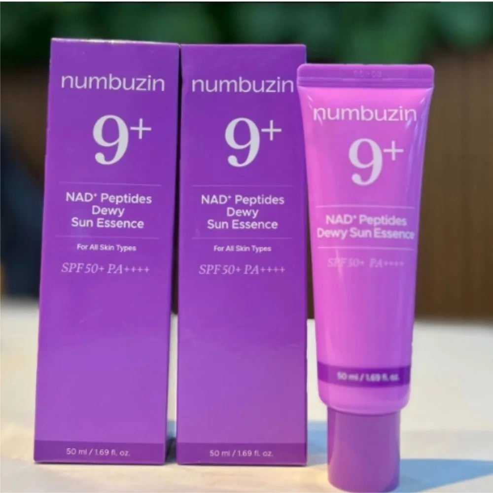 Korean Numbuzin No.9 NAD+ Peptide Dewy Sun Essence SPF50+ PA++++ Professional High Protection Summer Seaside Vacation Sunscreen