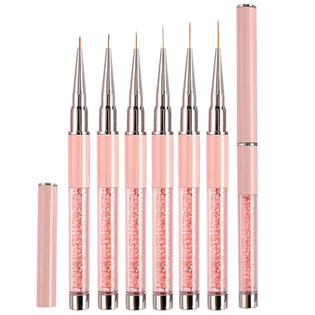 Pennello per nail art rosa Linee di penna Stripe Fiore Pittura Penna da disegno Griglie di estensione gel UV acrilico Pennello per unghie Strumenti per manicure 1 PZ