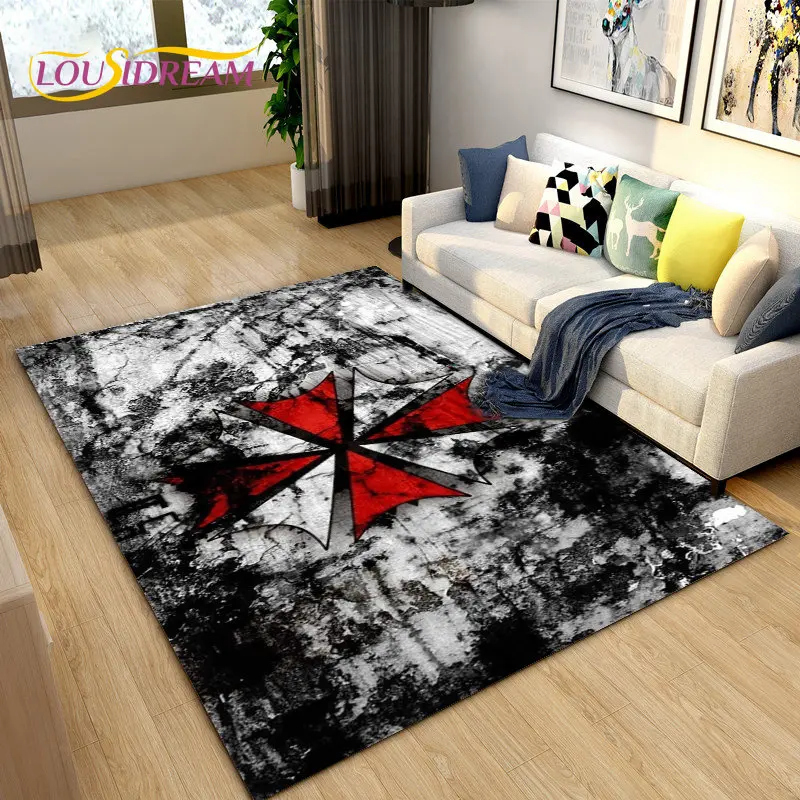 Tapis de jeu Resident Evil, grand tapis pour salon, chambre à coucher, canapé, paillasson, décoration, tapis de sol antidérapant pour cuisine 3D